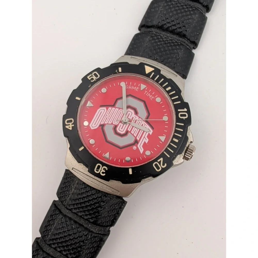Game Time Agent Series Ohio State Buckeyes Men's Watch Black Band- New Battery